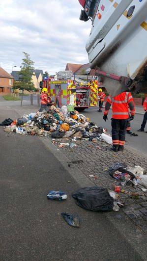 bin lorry fire caused by batteries