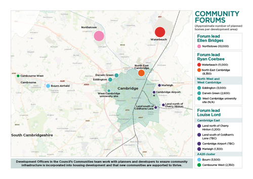 Map of South Cambridgeshire Community Forums
