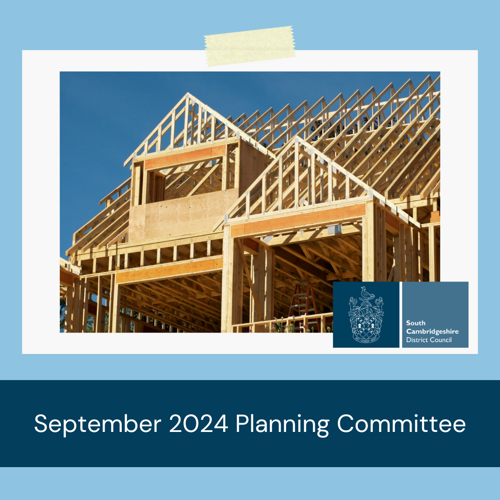 Graphic of a house under construction. Titled September 2024 Planning Committee