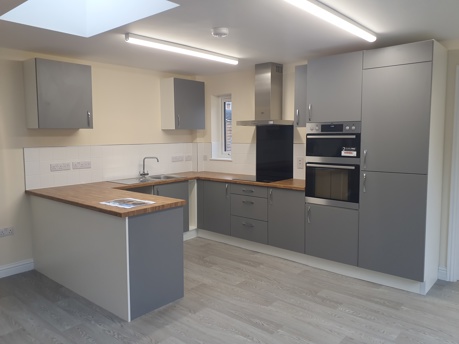Kitchen in disability bungalow in Fulbourn